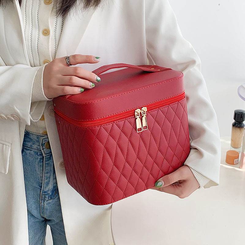 Buycenter Double-Layer Cosmetic Bag with Mirror - Large Capacity Storage - Buy Center