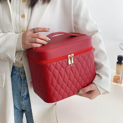 Buycenter Double-Layer Cosmetic Bag with Mirror - Large Capacity Storage - Buy Center
