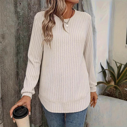 European & American Loose Crew Neck Top - Stylish Casual Women’s Pullover - Buy Center
