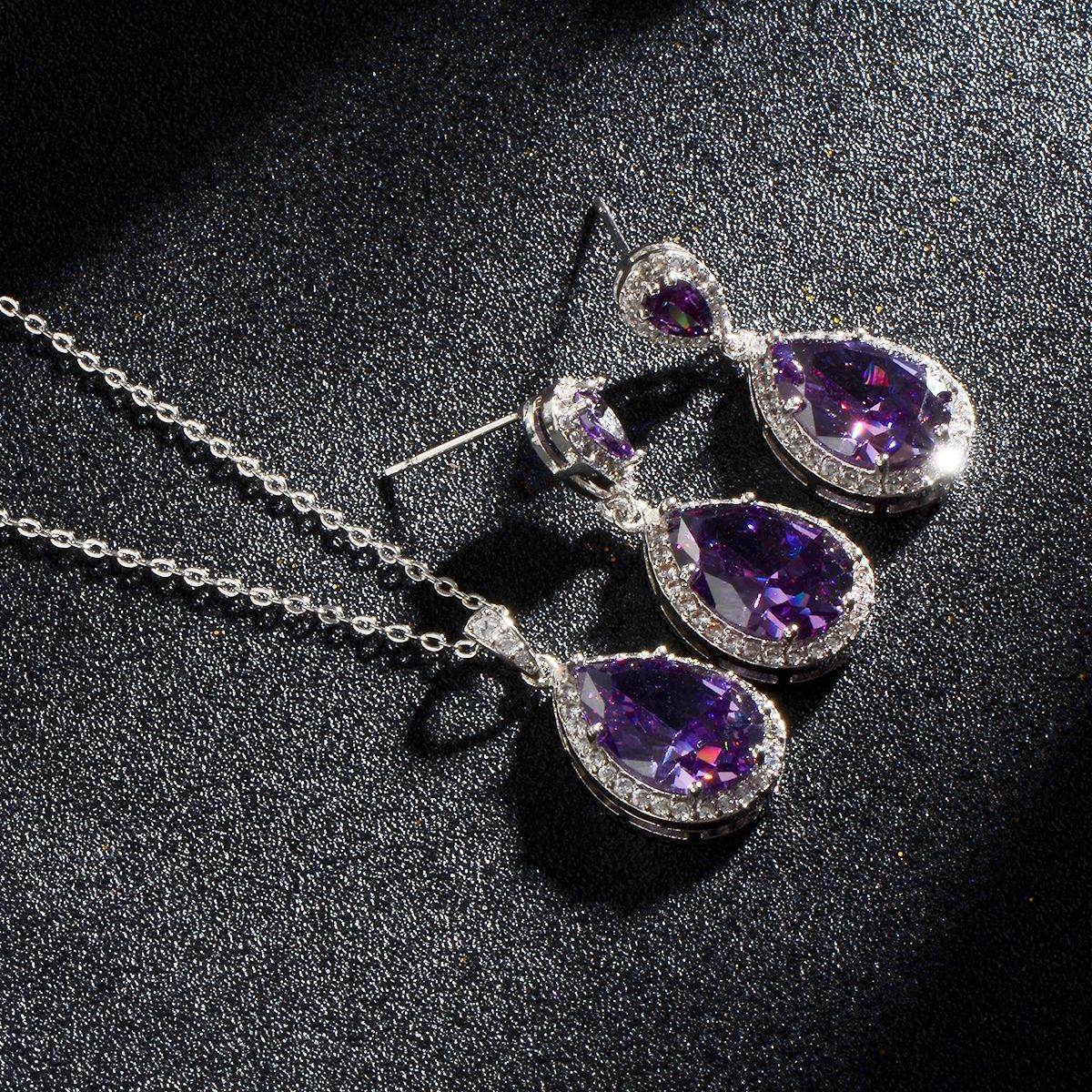 Elegant Zircon Water Drops Necklace & Earring Set - Bridal Jewelry 2025 - Buy Center
