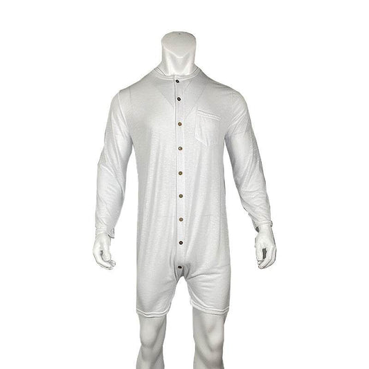 Pure Color Tight Jumpsuit for Men - Stylish Homewear in Classic Colors - Buy Center