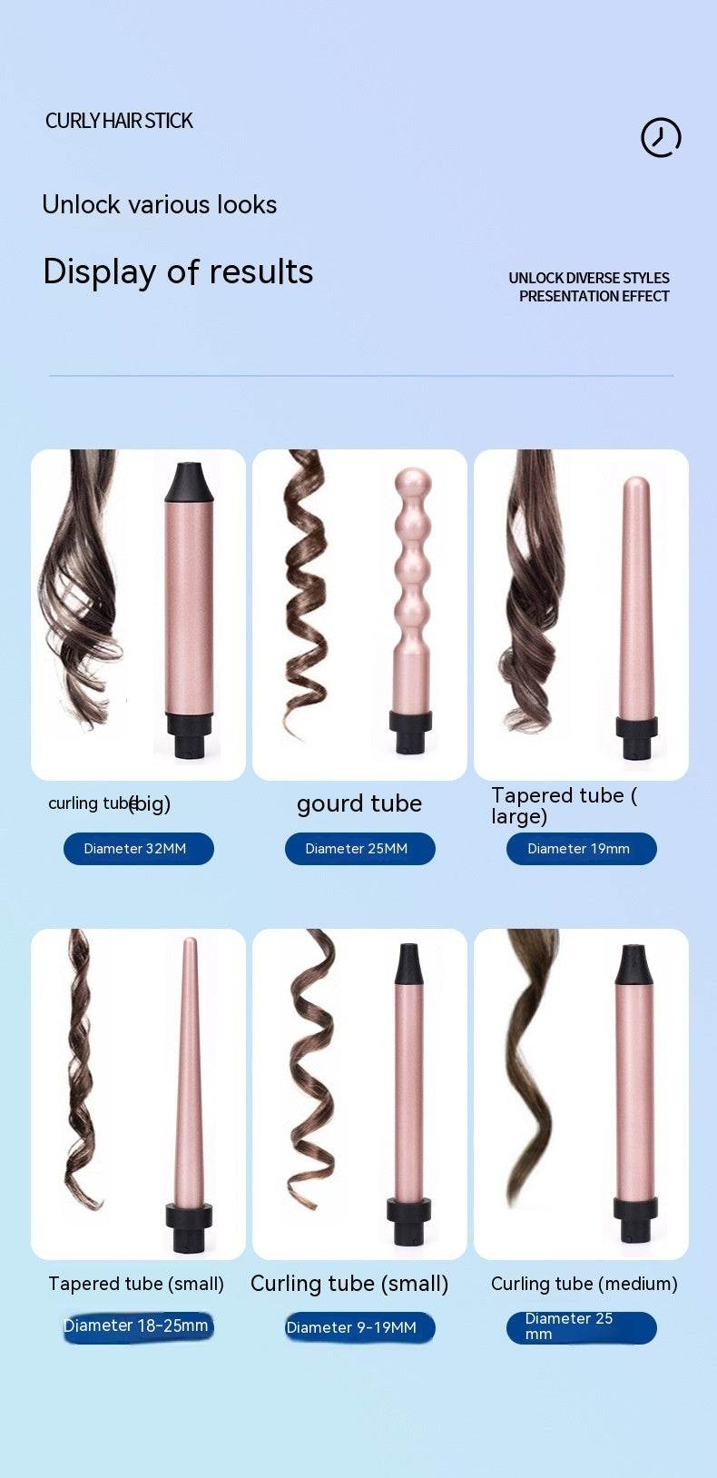 Multi-functional Modeling Hair Curler - 6 in 1, Adjustable Temperature Design - Buy Center