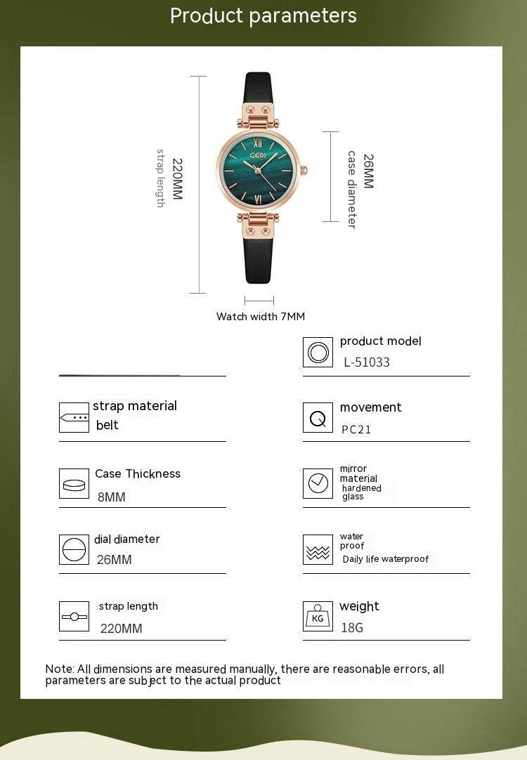 Buy Center Women's Waterproof Watch - Fashionable Art-Style with Small Dial - Buy Center