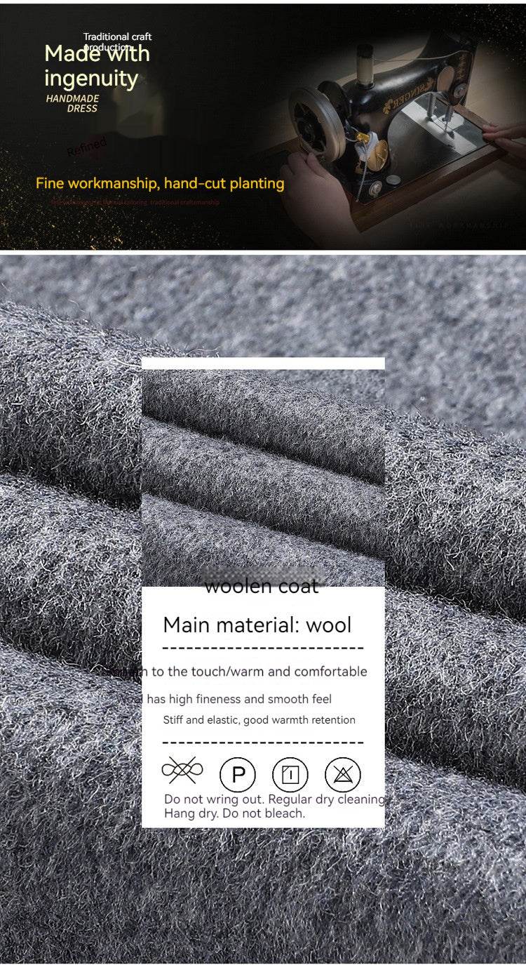Autumn & Winter Long Woolen Coat - Double Breasted & Oblique Pockets - Buy Center