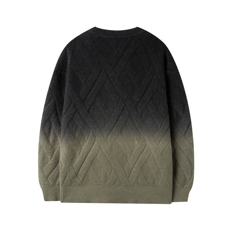 Buycenter Men's Retro Tie-Dyed Sweater - Casual Crew Neck Pullover - Buy Center