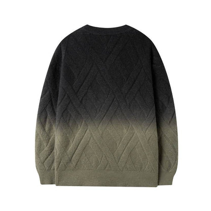 Buycenter Men's Retro Tie-Dyed Sweater - Casual Crew Neck Pullover - Buy Center
