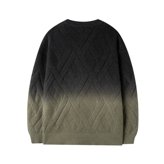Buycenter Men's Retro Tie-Dyed Sweater - Casual Crew Neck Pullover - Buy Center