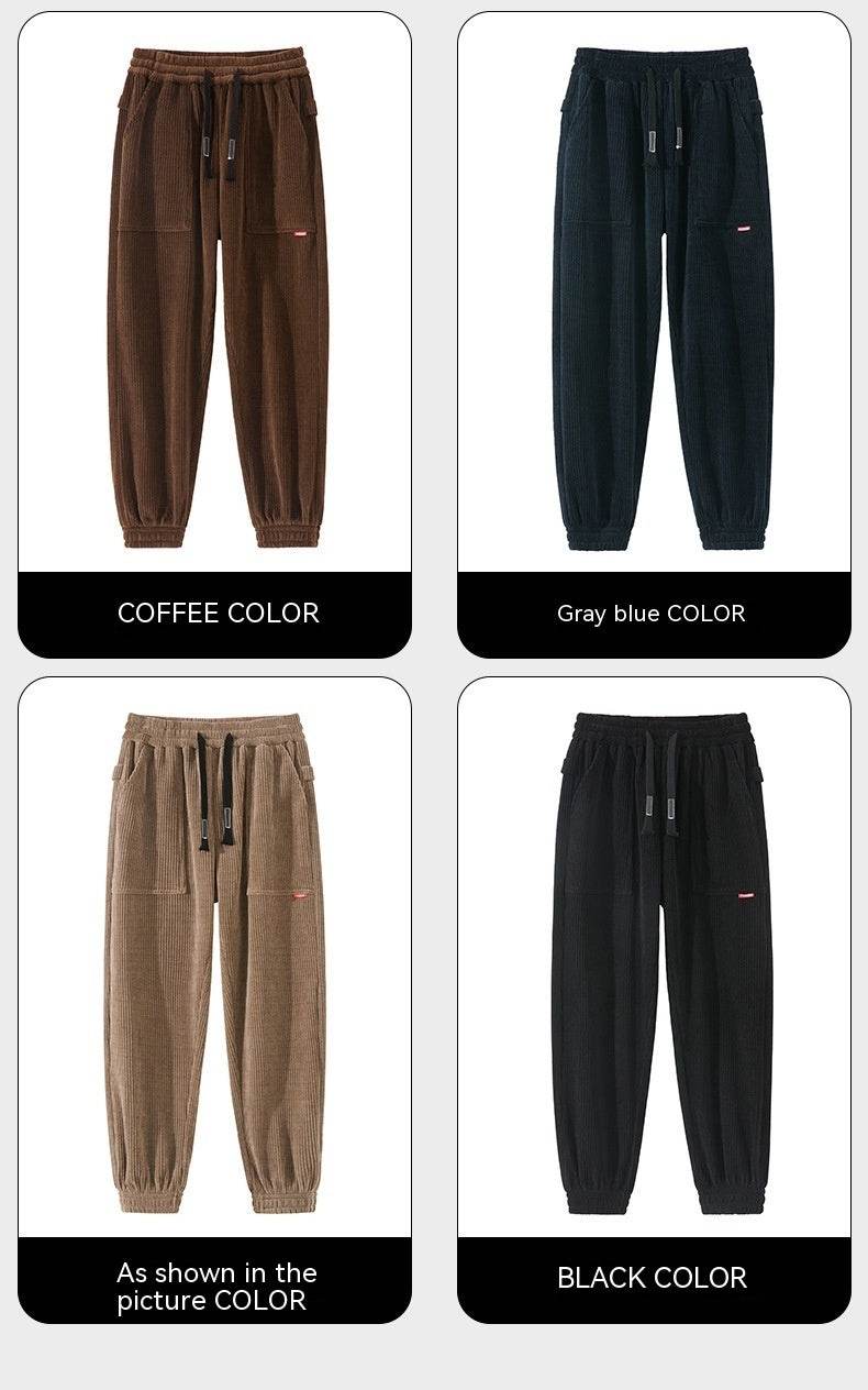Men's Plus-Size Corduroy Casual Pants - Loose Wide Leg for Autumn Style - Buy Center
