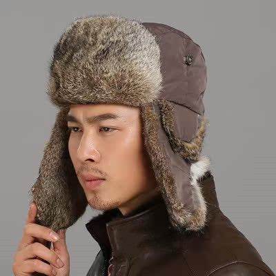 Couples Rabbit Fur Ski Hat - Waterproof & Stylish for Winter Fun - Buy Center