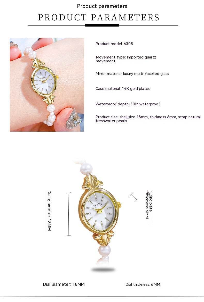 Exquisite Freshwater Pearl Watch Bracelet - Elegant Quartz for Women - Buy Center