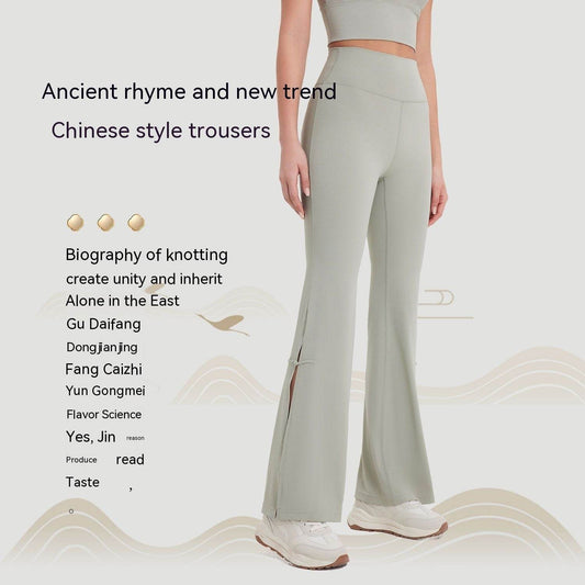 Peach High Waist Bell-Bottom Leggings - Stylish Sportswear for Fitness - Buy Center