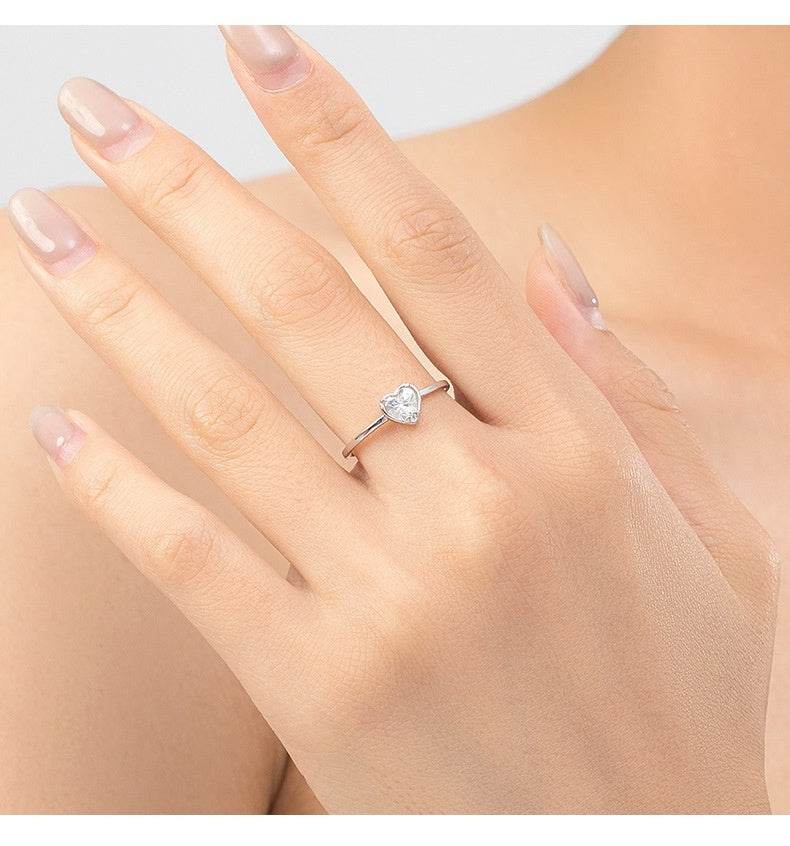 S925 Sterling Silver Heart Engagement Ring - Elegant Wedding Jewelry 2025 - Buy Center