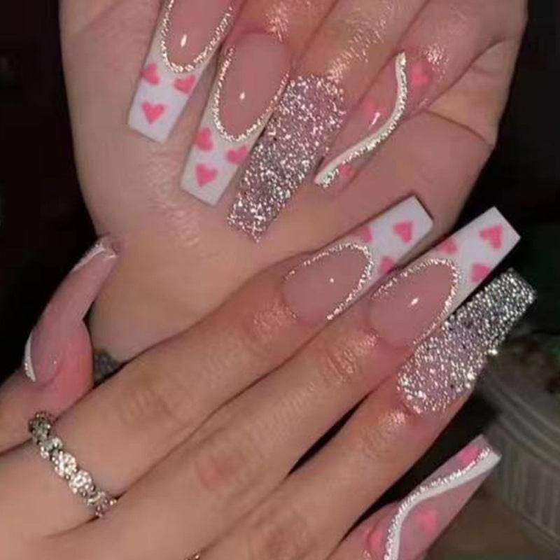 Wearable Finished Nail Love Fake Nails - Trendy Salon-Style Manicure - Buy Center
