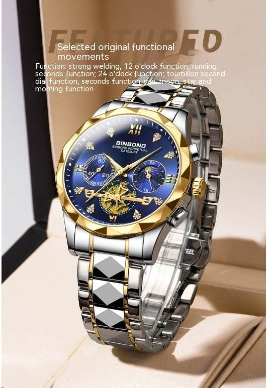 Multifunctional Quartz Watch - Six-Pin Timing, Casual & Business Style - Buy Center