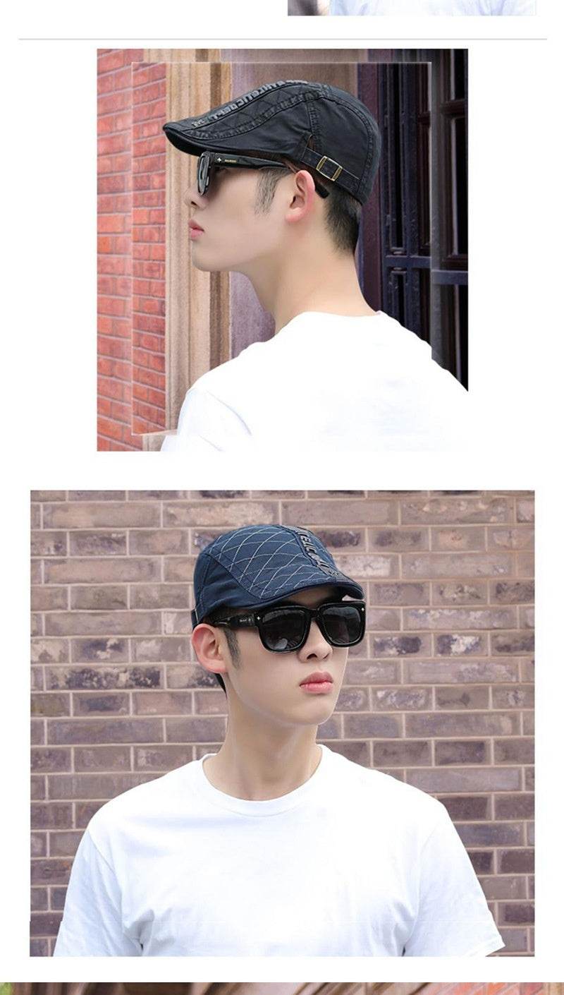 Men's Sun Protection Peaked Cap - Adjustable & Breathable Retro Style - Buy Center