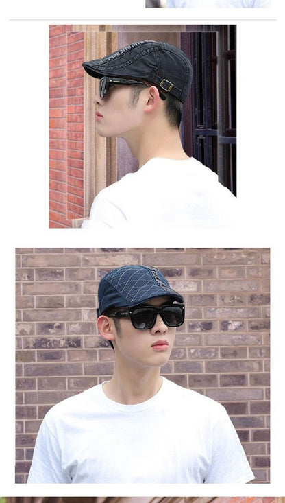 Men's Sun Protection Peaked Cap - Adjustable & Breathable Retro Style - Buy Center