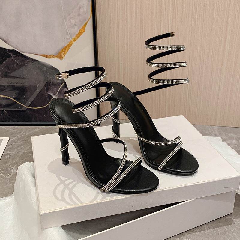 Buycenter Summer Snake-shaped Rhinestone High Heel Pumps - Stylish & Elegant - Buy Center