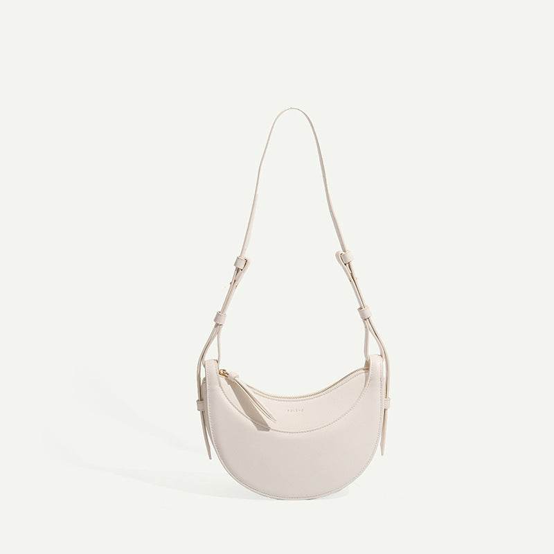 Buycenter Litchi Pattern Crescent Leather Bag - Stylish Evening Accessory - Buy Center