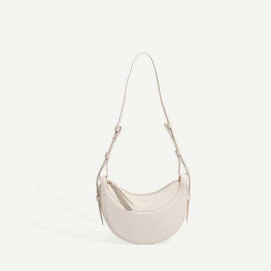 Buycenter Litchi Pattern Crescent Leather Bag - Stylish Evening Accessory - Buy Center