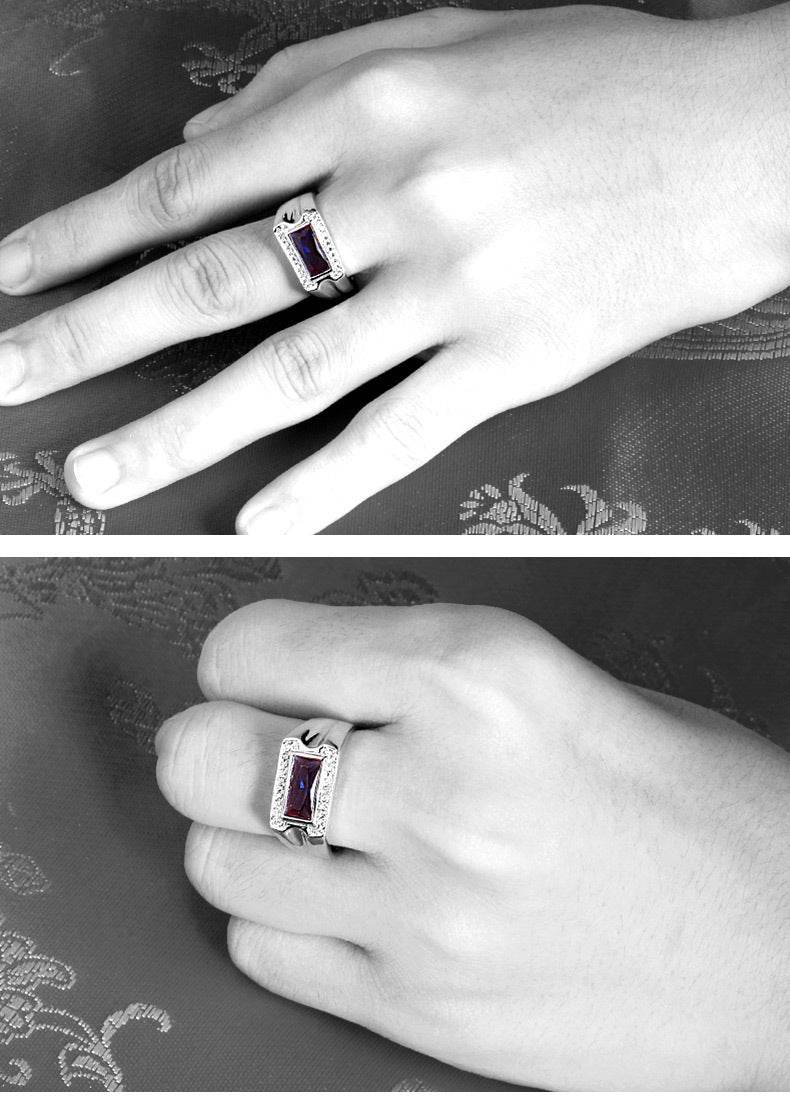S925 Sterling Silver Kyanite Ring - Modern Geometric Design for Men - Buy Center