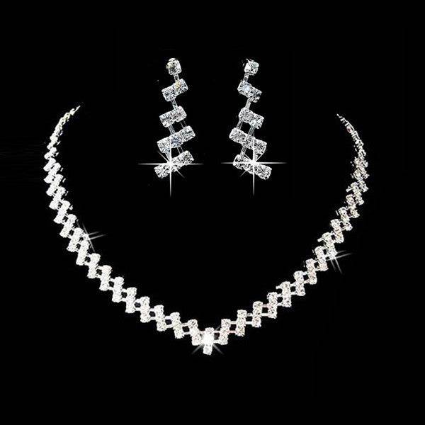 Elegant Rhinestone Bridal Jewelry Set - Necklace & Earring Combo 2025 - Buy Center
