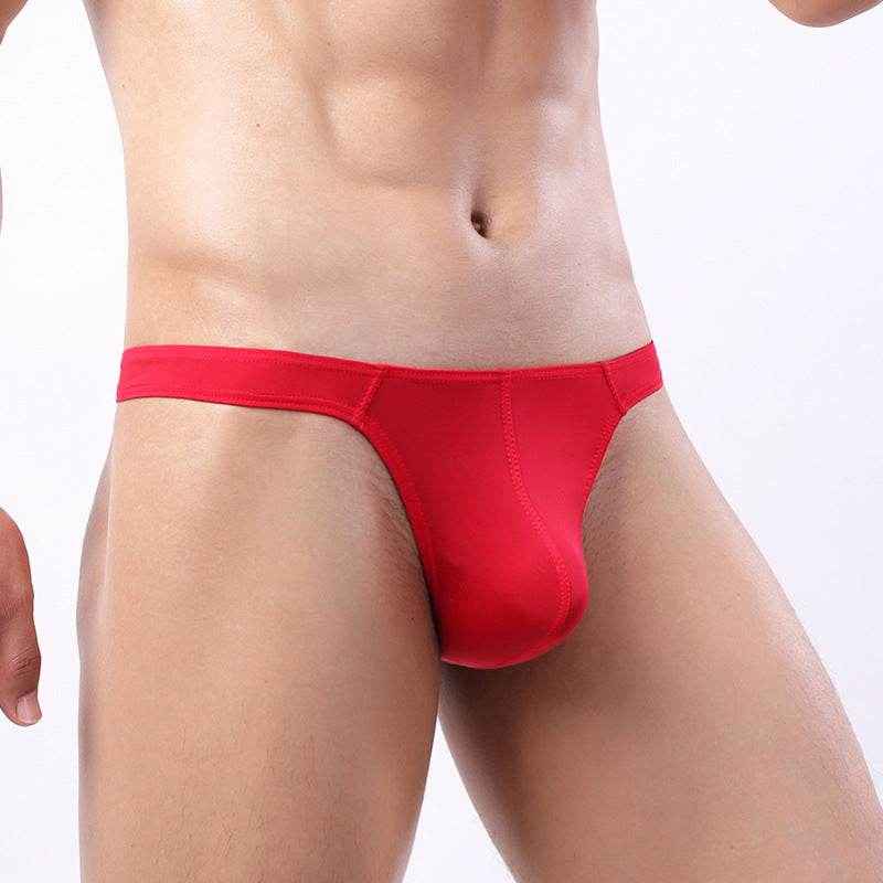 Men's Low Waist Ice Silk Thong Underpants - Breathable & Sexy Design