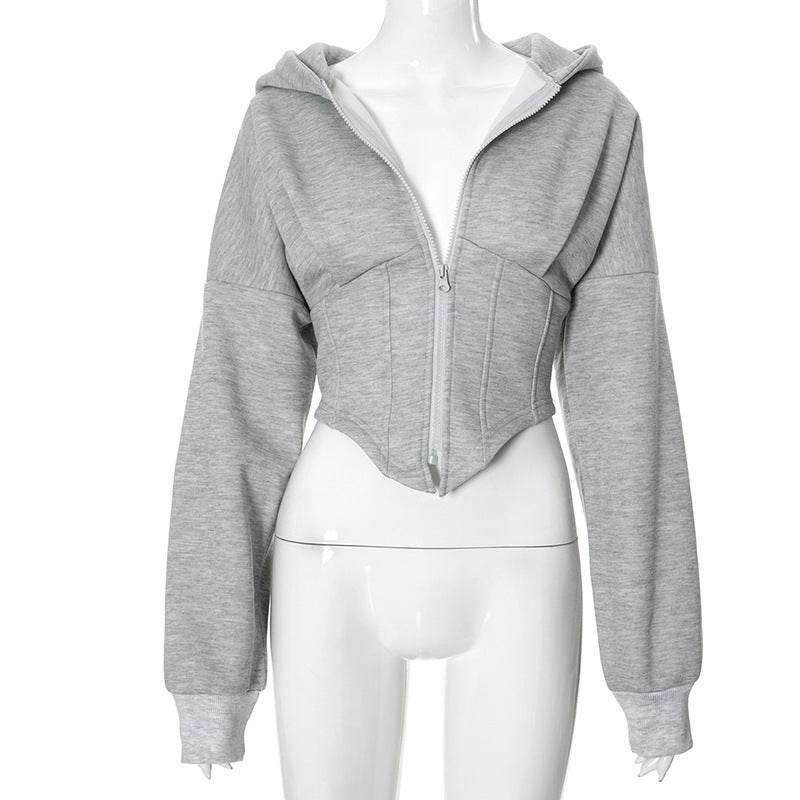 Y2K Zipper Hoodie Cardigan - Trendy Slim-Fit Women’s Corset Jacket - Buy Center