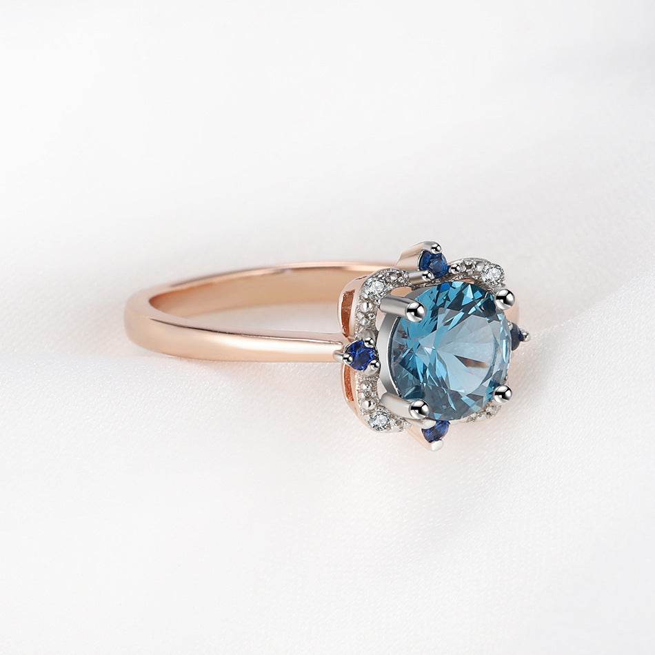 Buycenter Sterling Silver Rose Gold Electroplated Flower Ring - Sizes 5-9 - Buy Center