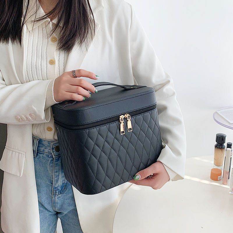 Buycenter Double-Layer Cosmetic Bag with Mirror - Large Capacity Storage - Buy Center