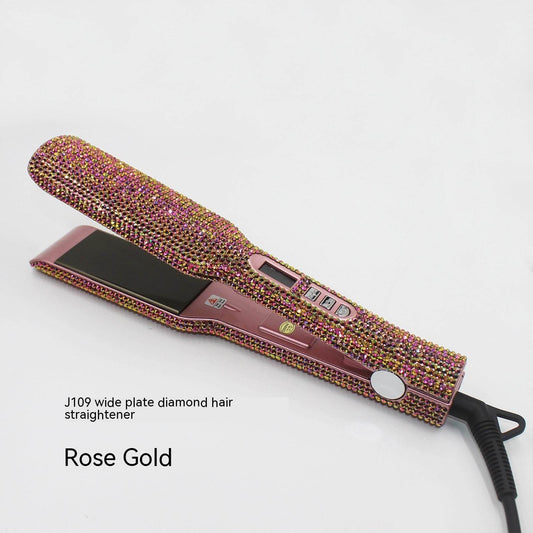 Wide Plate Rhinestone Quartz Hair Straightener - High Temp Titanium Style - Buy Center