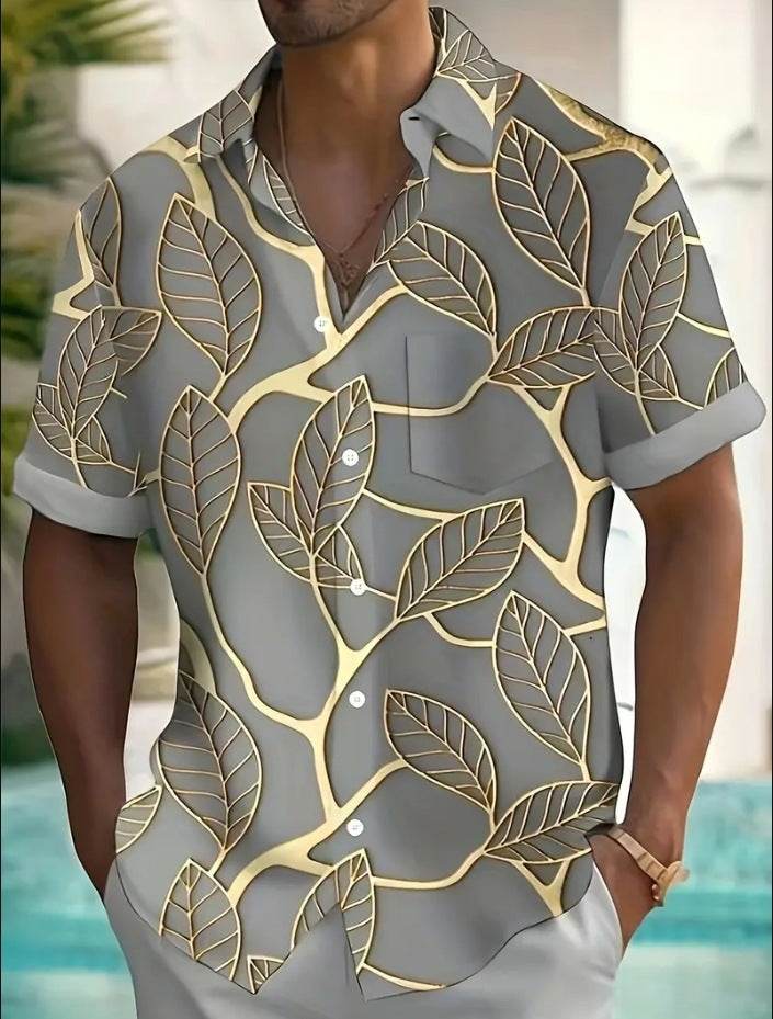 Fashion Printed Shirt for Men - Slim Fit & Vibrant Geometric Design - Buy Center
