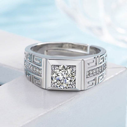 Stunning Moissanite Ring for Men - Modern Geometric Design, Stylish Accessory - Buy Center