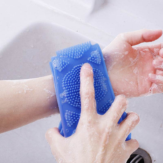 Premium Bath Towel Silicone Rubbing Back Towel - Double-Sided Comfort - Buy Center