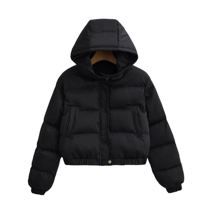 Retro Loose Casual Hooded Jacket - Women's Padded Fashion Coat 2025 - Buy Center