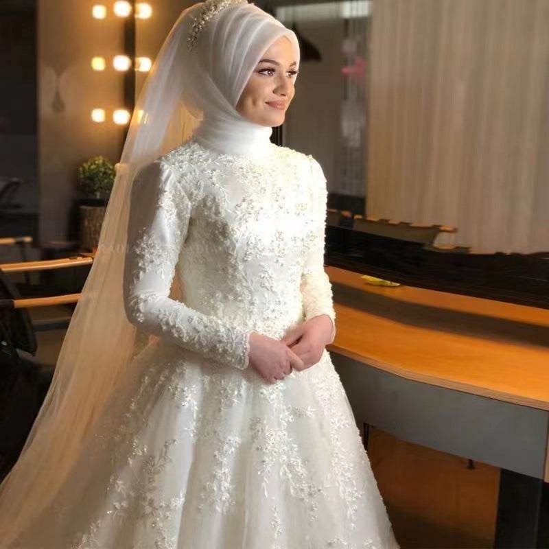 Elegant Long Sleeve White Wedding Dress - Timeless Style for Every Bride - Buy Center