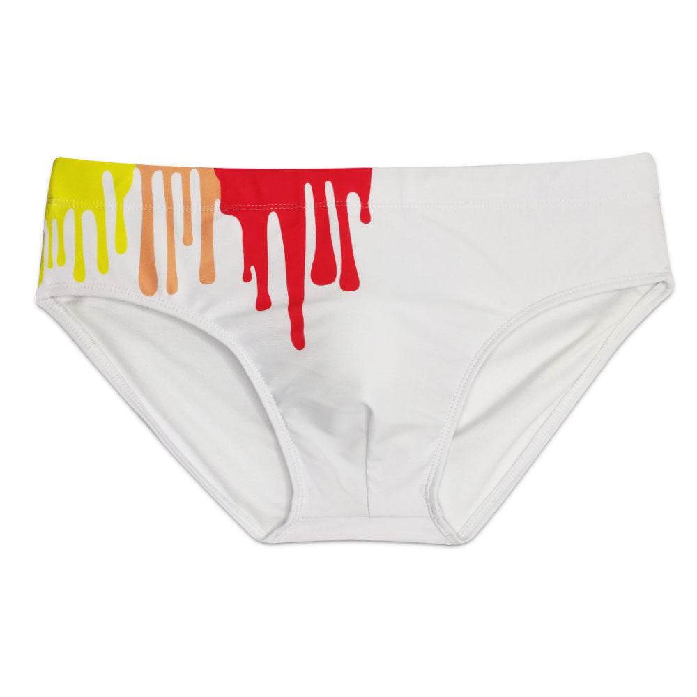Stylish Men's Swim Briefs - Sexy Color Printed Tape Cup Design - Buy Center
