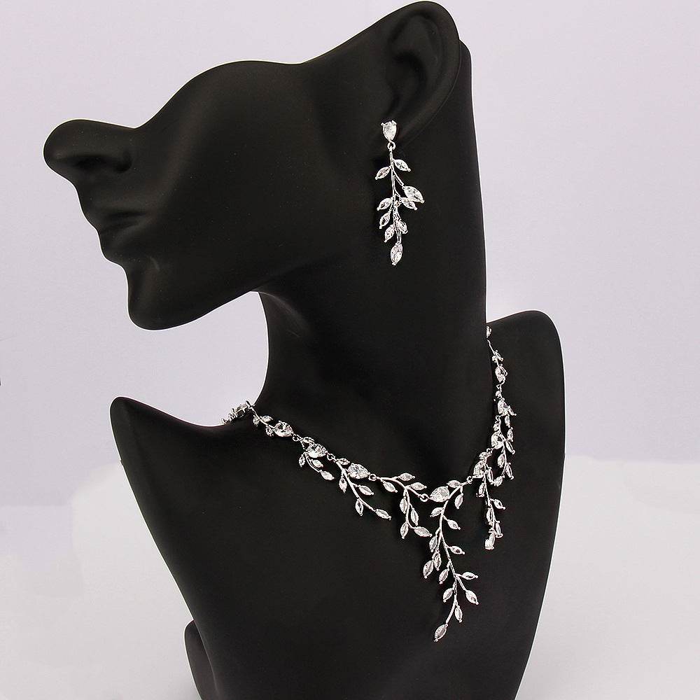 Buy Center Minimalist Zircon Necklace & Earrings Set - Fashion Jewelry - Buy Center