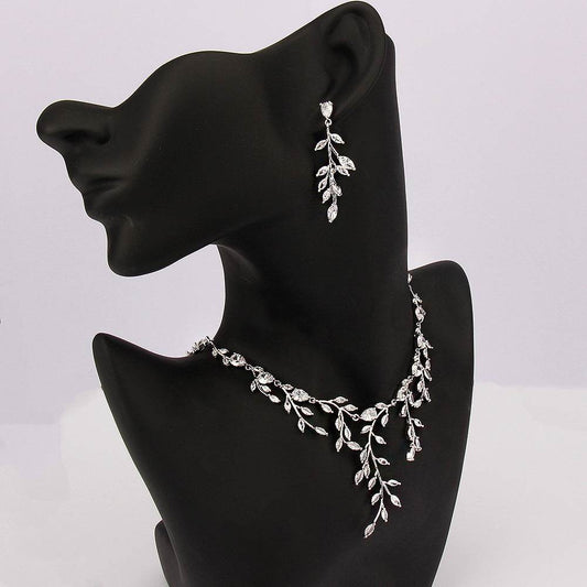 Buy Center Minimalist Zircon Necklace & Earrings Set - Fashion Jewelry - Buy Center