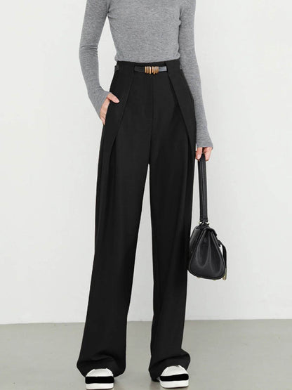 Women's Stylish Wide Leg Suit Pants - Premium Polyester Comfort - Buy Center