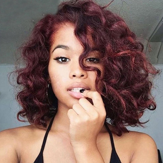 Burgundy Curly Hair Hood - Stylish 17" Human Hair Accessory for 2025 - Buy Center