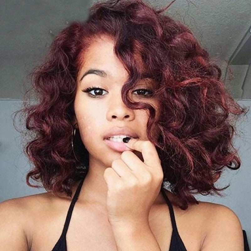 Burgundy Curly Hair Hood - Stylish 17" Human Hair Accessory for 2025 - Buy Center