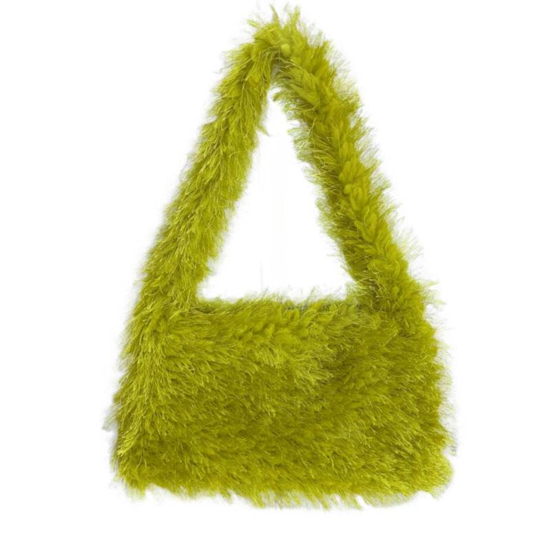 Versatile Candy Colored Handheld Tassel Bag - Fresh Plush Clutch - Buy Center