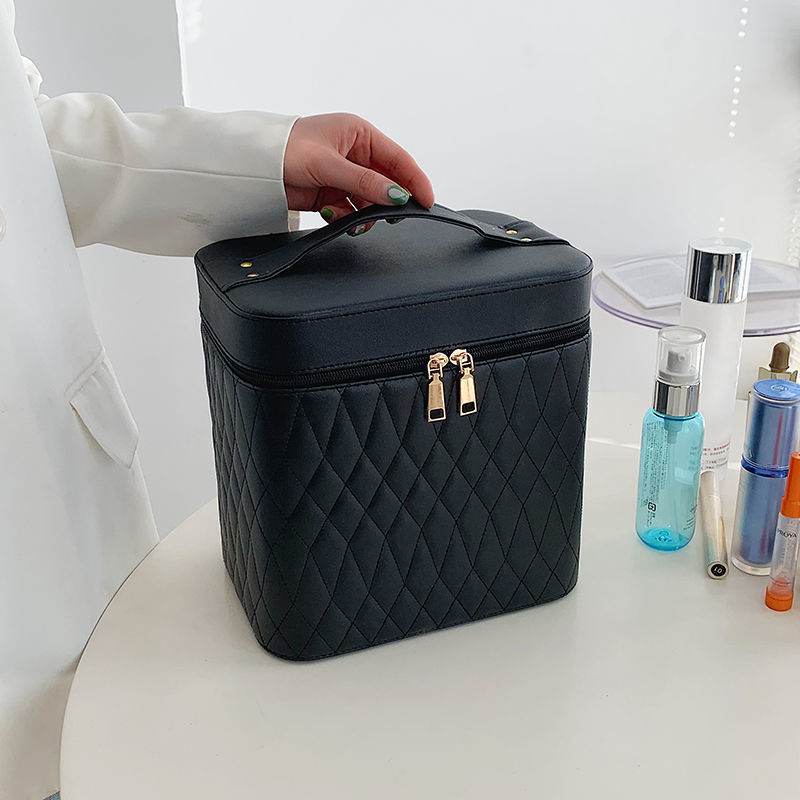 Buycenter Double-Layer Cosmetic Bag with Mirror - Large Capacity Storage - Buy Center