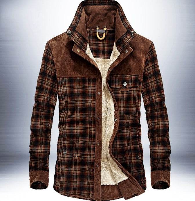 Buycenter Men's Thicken Winter Jacket - Warm Fleece & Cotton Blend - Buy Center