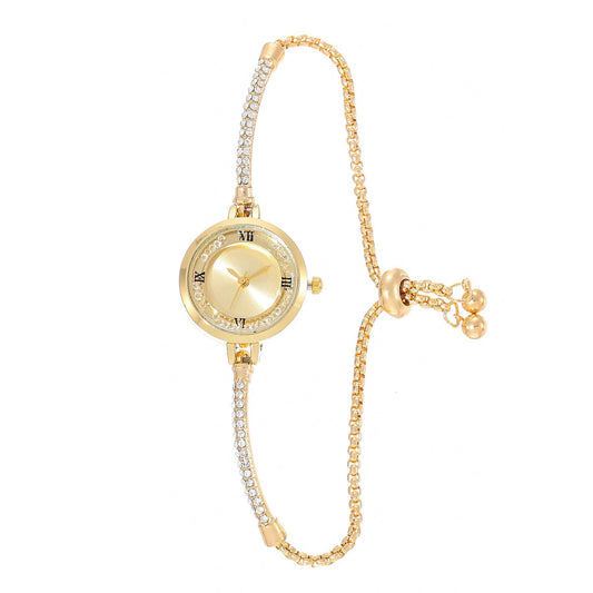 Fashion Diamond Round Women's Quartz Watch - Elegant Design & Calendar - Buy Center