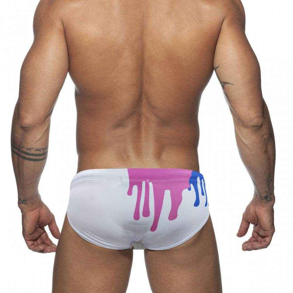Stylish Men's Swim Briefs - Sexy Color Printed Tape Cup Design