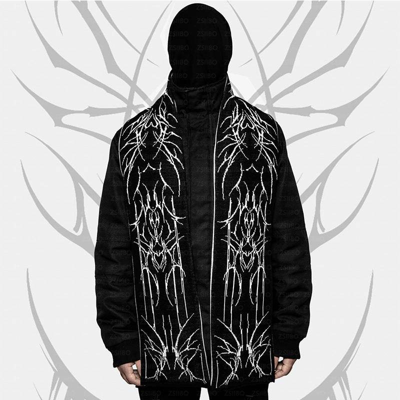 Dark Street Style Warm Scarf - Unique Jacquard Winter Accessory for All - Buy Center