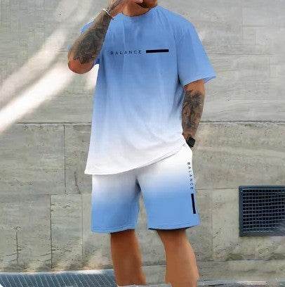Casual Sports Short Sleeve Set for Men - Lightweight & Breathable Summer Comfort - Buy Center