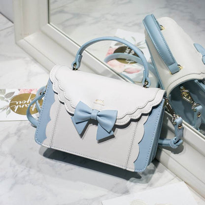 Women's Bow Style Square Bag - Peach Pink & Elegant Colors for 2025 - Buy Center
