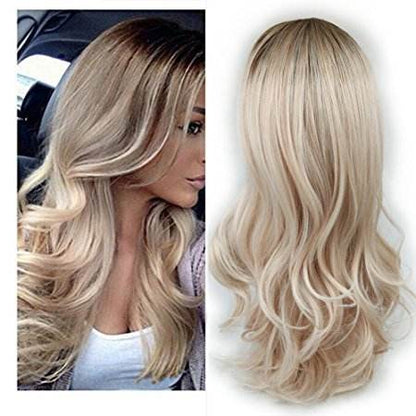 European & American Fashion Wig - Dyed Long Curly Hair with Bangs - Buy Center